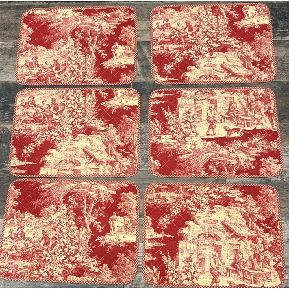 Set Of 6 Maison De Linge France Quilted Placemats French Country Cottagecore